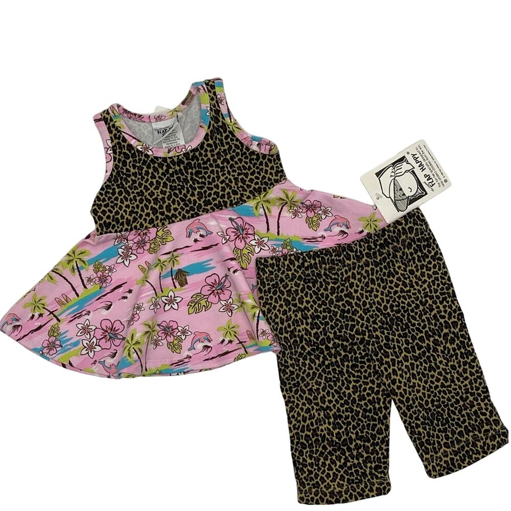 New Flap Happy Leopard Luau Outfit - 18 months